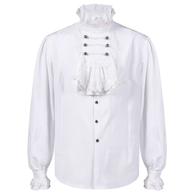 Custom Made Renaissance Gothic Colonial Vampire Mens Shirt Medieval Mens  White Or Black Pirate Shirt Costume L0516 - Cosplay Costumes - AliExpress