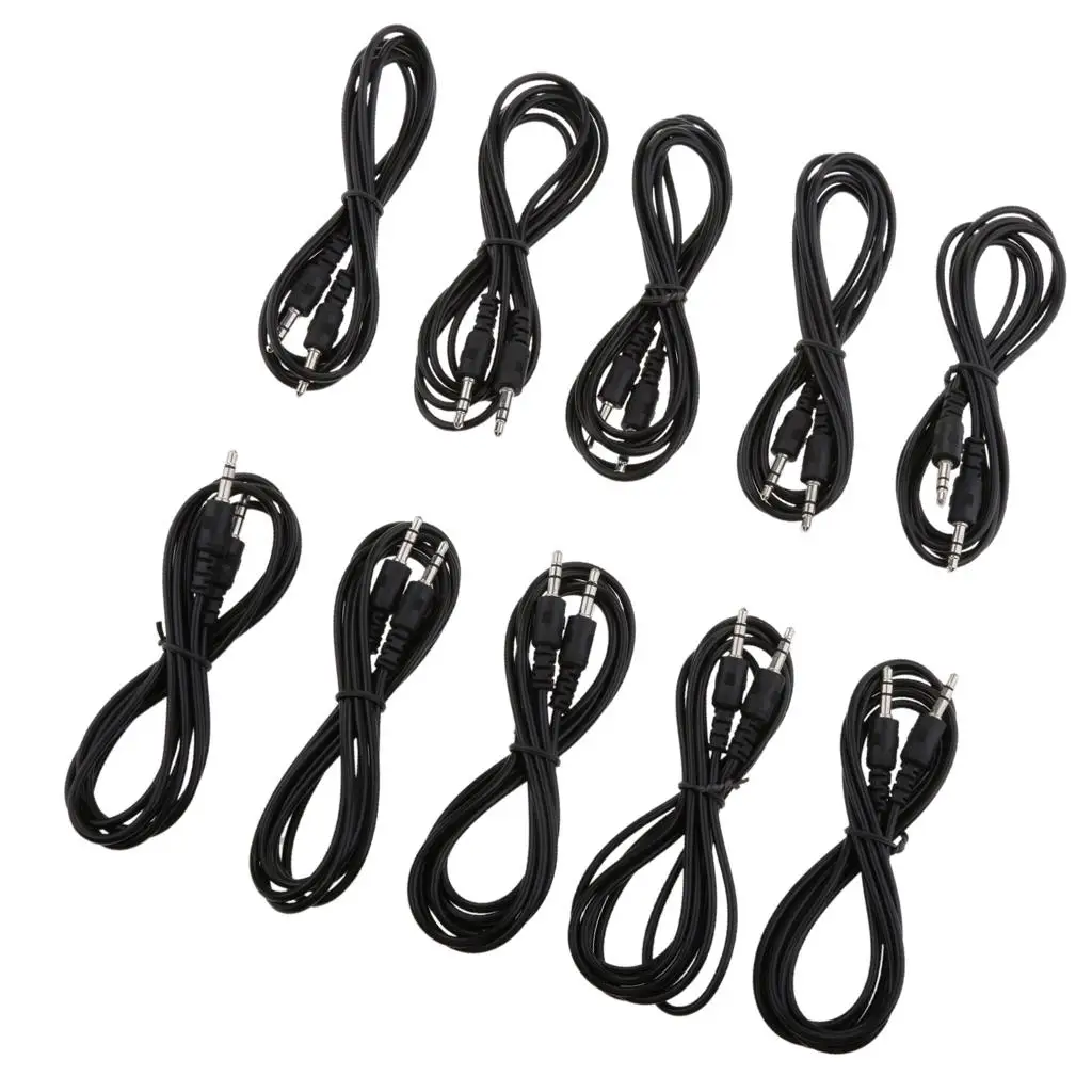 10 Pieces 3.5mm Male to Male Audio Cable Extension Wire Lead Car Home Audio