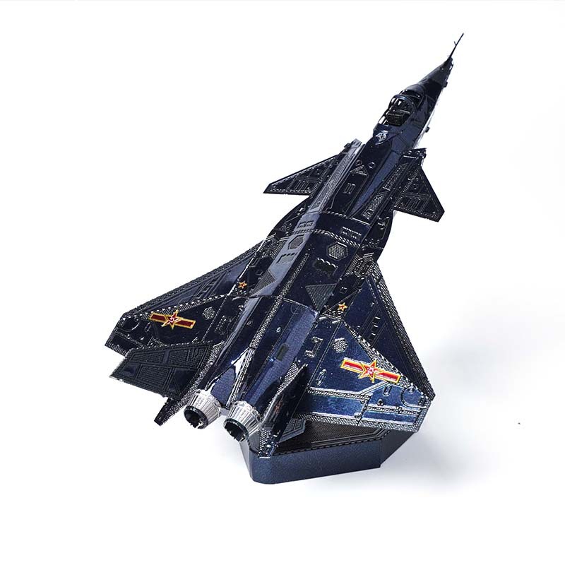 Buntes J-20 Kämpfer 3d Metall puzzle handgemachtes Flugzeug Miniatur zusammen gebautes Modell Puzzle Spielzeug für Erwachsene kreatives Geschenk – Detail 5