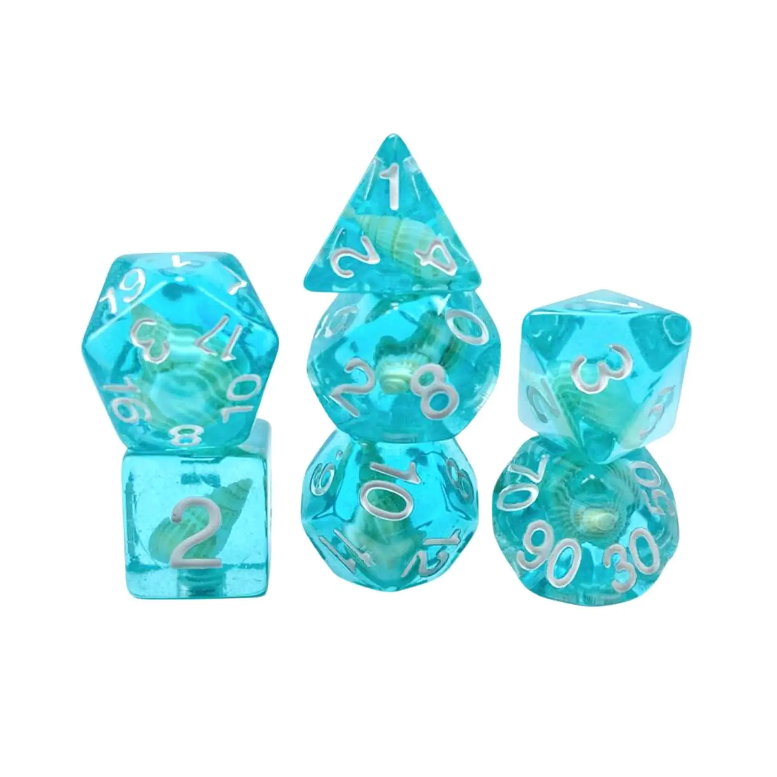 7x Polyhedral Dices Party Game Dices D4-d20 Acrylic Dices for Board Game Table Game Card Game Role Playing Game Card Games