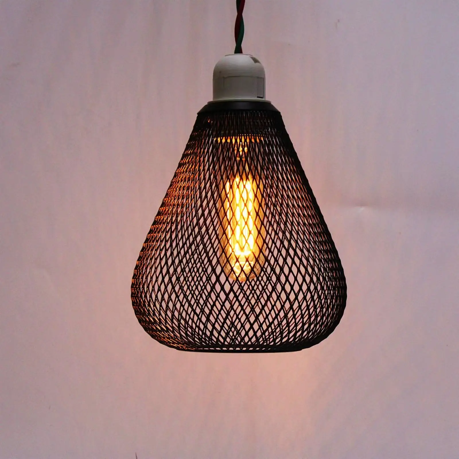 Iron Wire Lampshade Retro Style Pendant Light Cover for Hotel Restaurant Bar