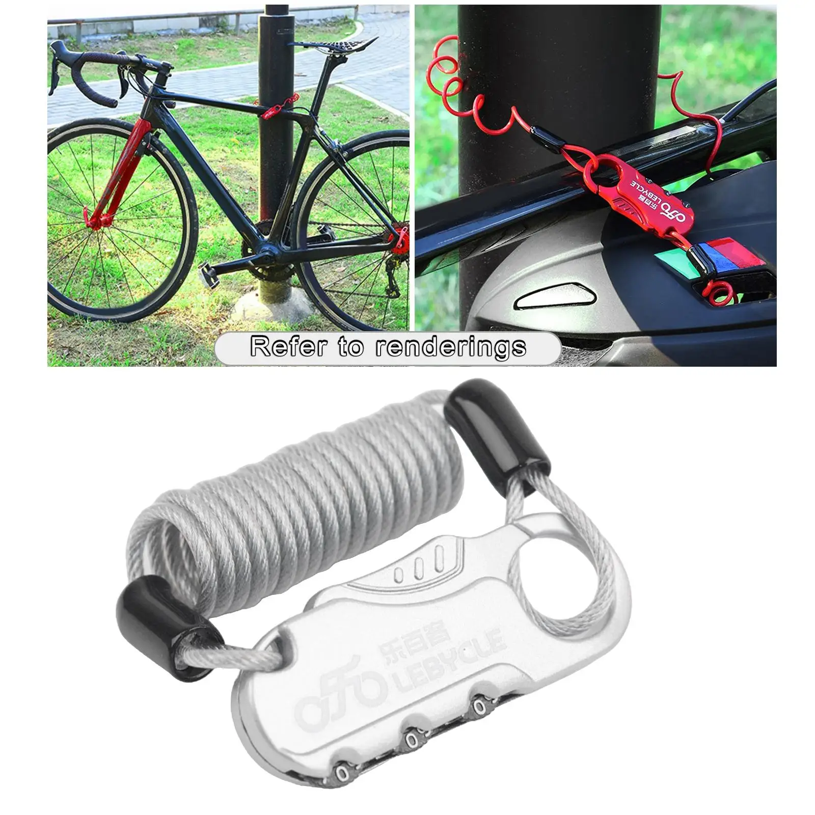 Helmet  Security Password Locks for Bicycle Scooter E-bike Luggage