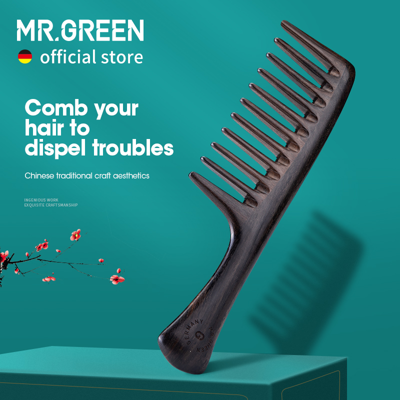 Best of MR.GREEN Natural Wood Comb Wide Tooth Wet Hair Combs Anti-Static Styling Comb For Long Hair Head Acupuncture Point Massage Reviews & Tips