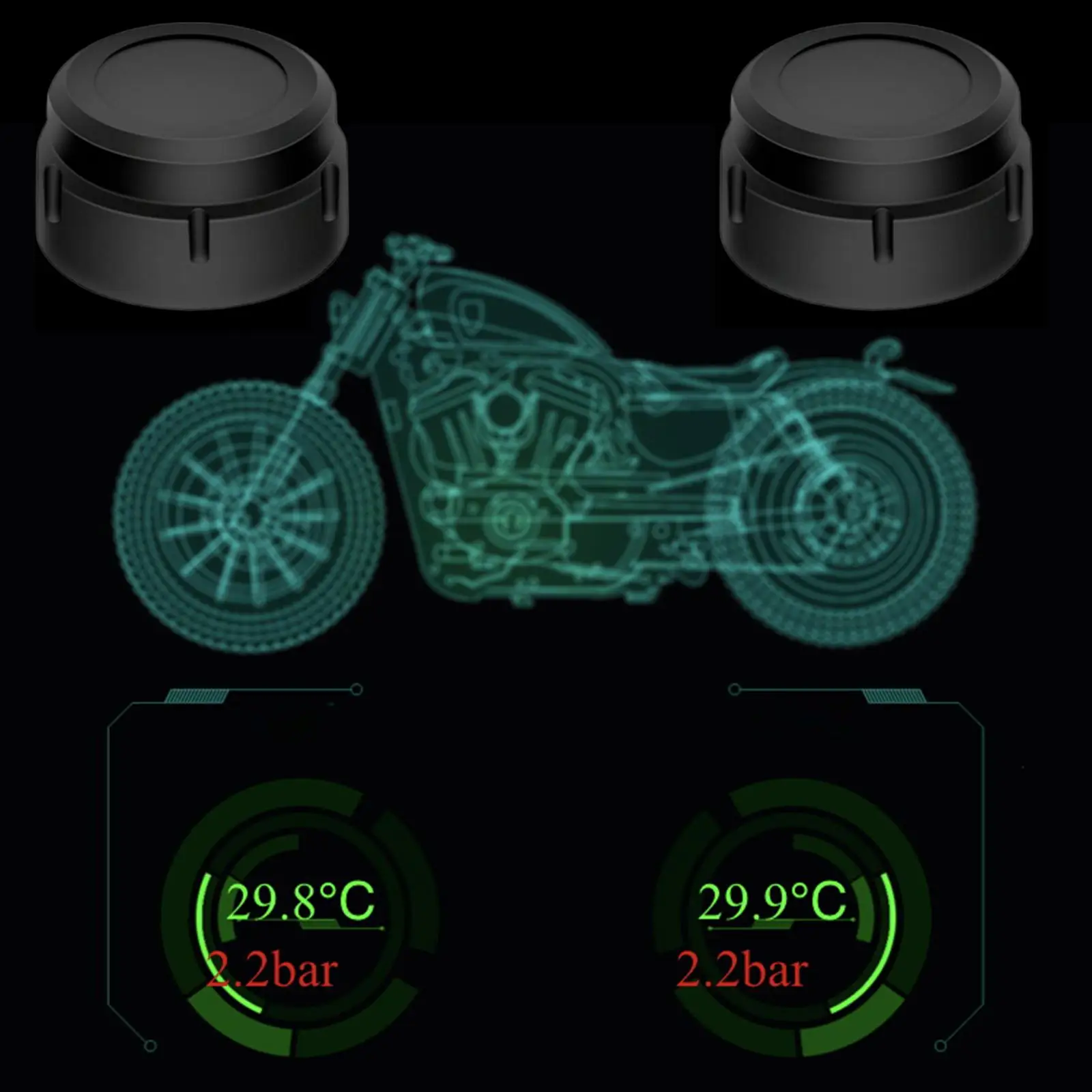 Bluetooth Motorcycle Tire Pressure Monitoring System Sensor for Motorcycles