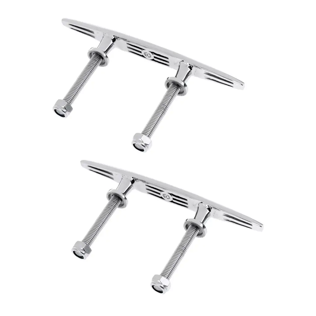 2 Pieces Stainless Steel Marine Boat Rope Cleat Stud Mount Open Base - Durable & High Strength & Corrosion Resistant