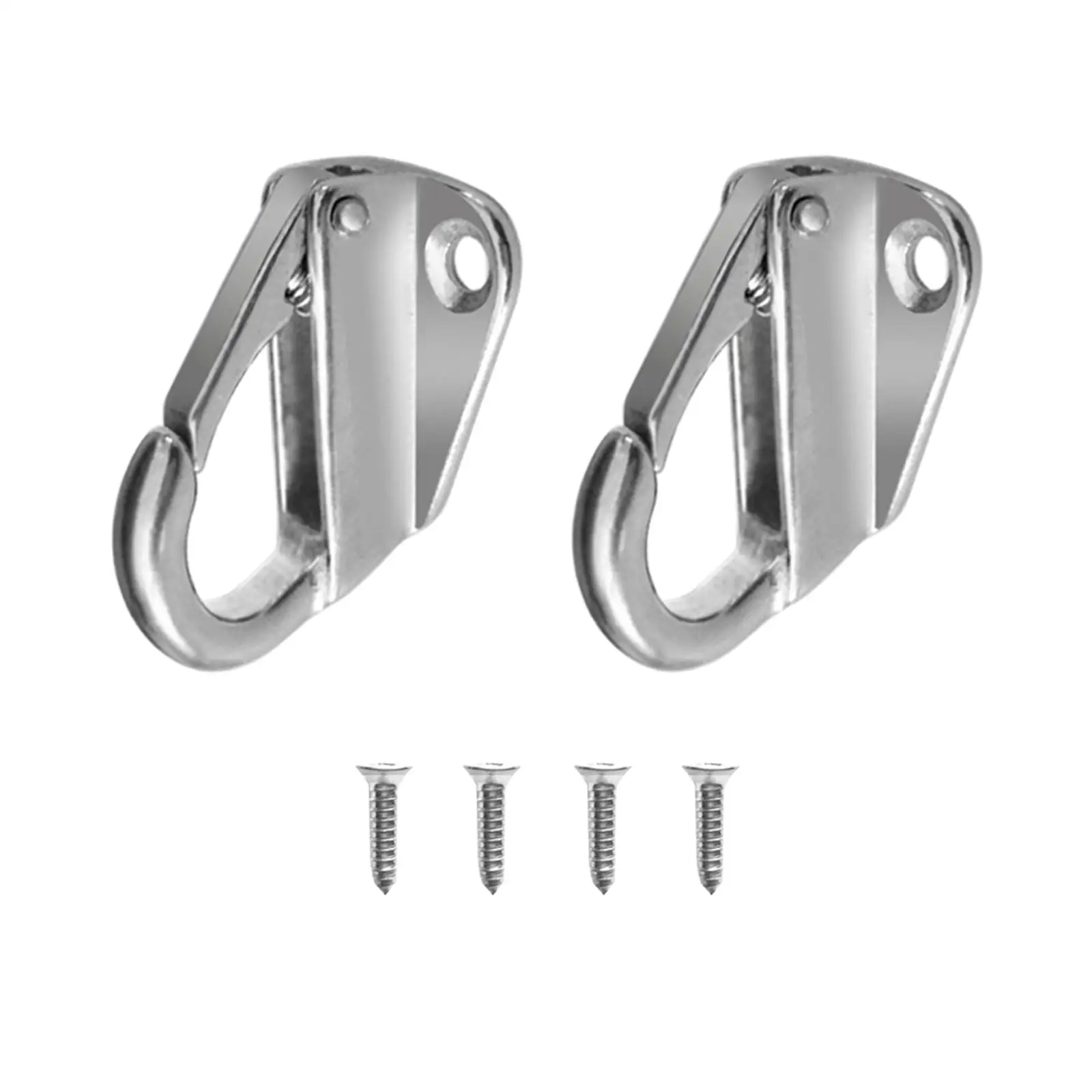 2pcs Marine Grade 316 Stainless Snap Hook Carabiner  Buckle with Screws 12mm Opening