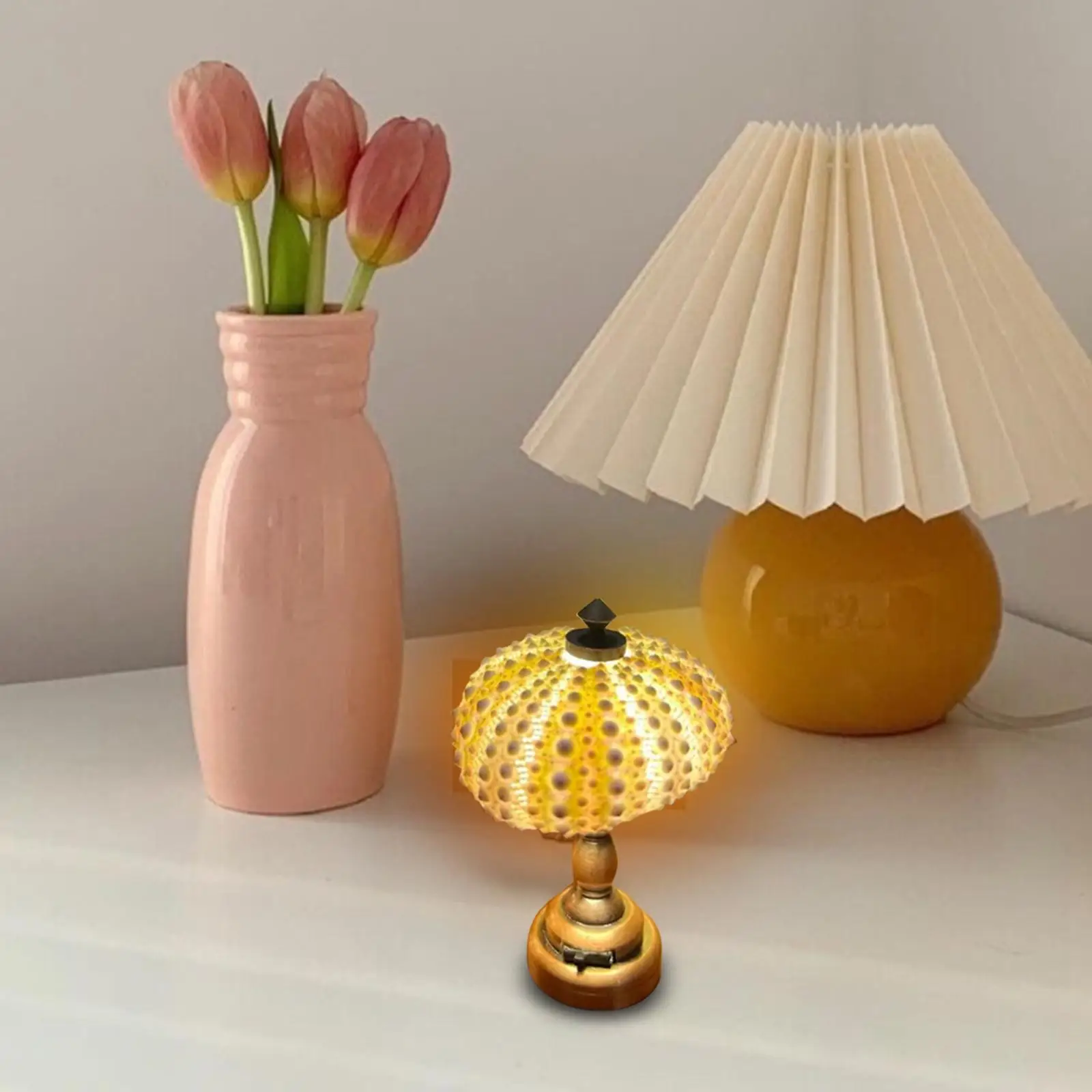 Sea Urchin Small Night Decorative Mini NightStand Lamp for