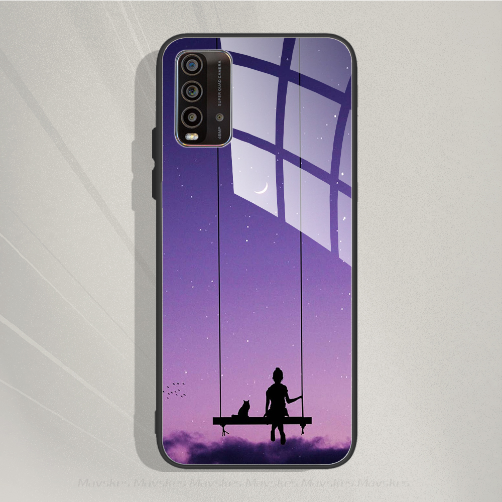 Cover For Xiaomi Redmi 9T 9A 9 9C Capa Bumper Tempered Glass Phone Case For Redmi 9 A C T Note 8 8T 9 10 10X Pro 10s 4G 5G Funda