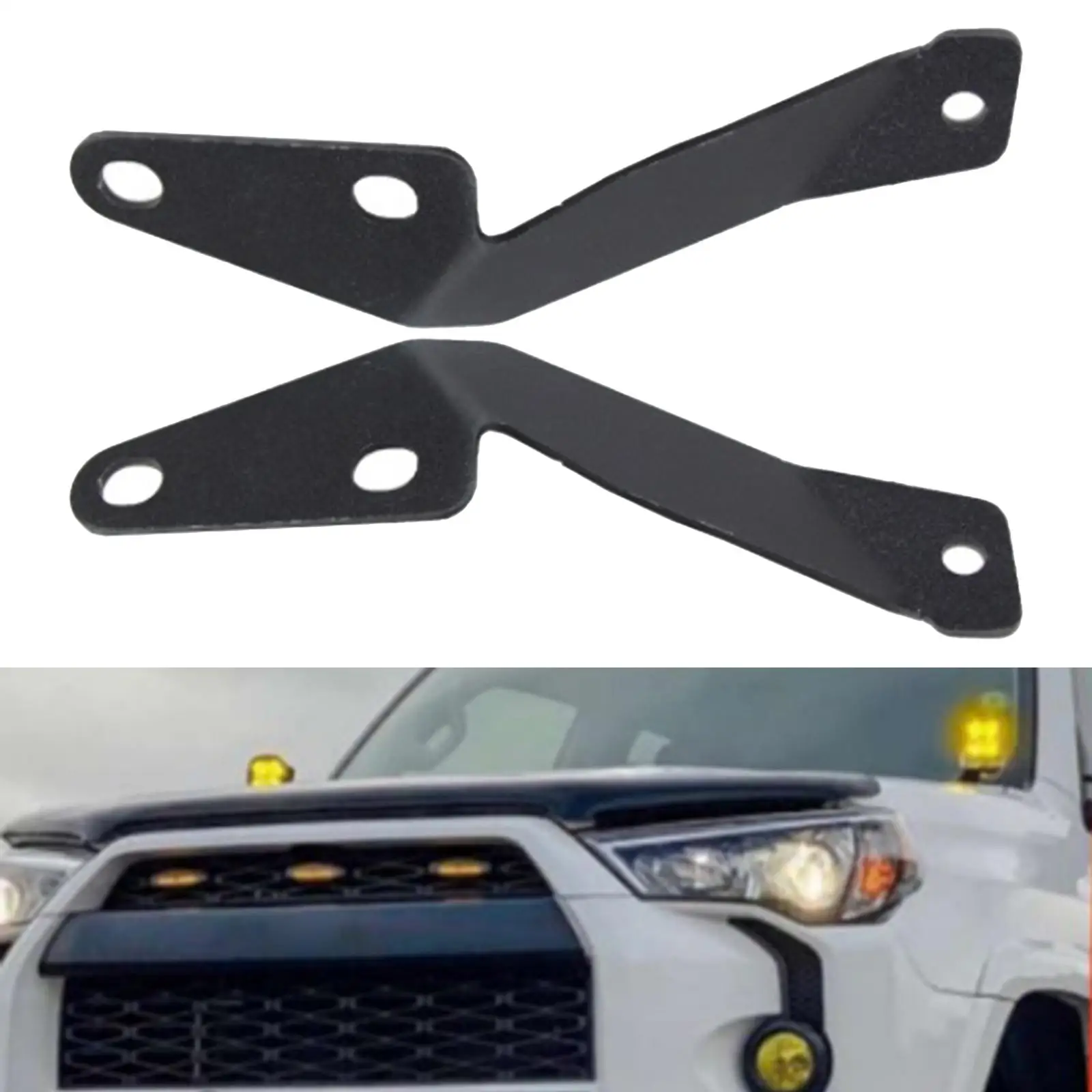 2 Pieces Automotive Ditch Lights Mount Hood Light Mounting Brackets Stainless Steel for 4Runner Replacement Durable