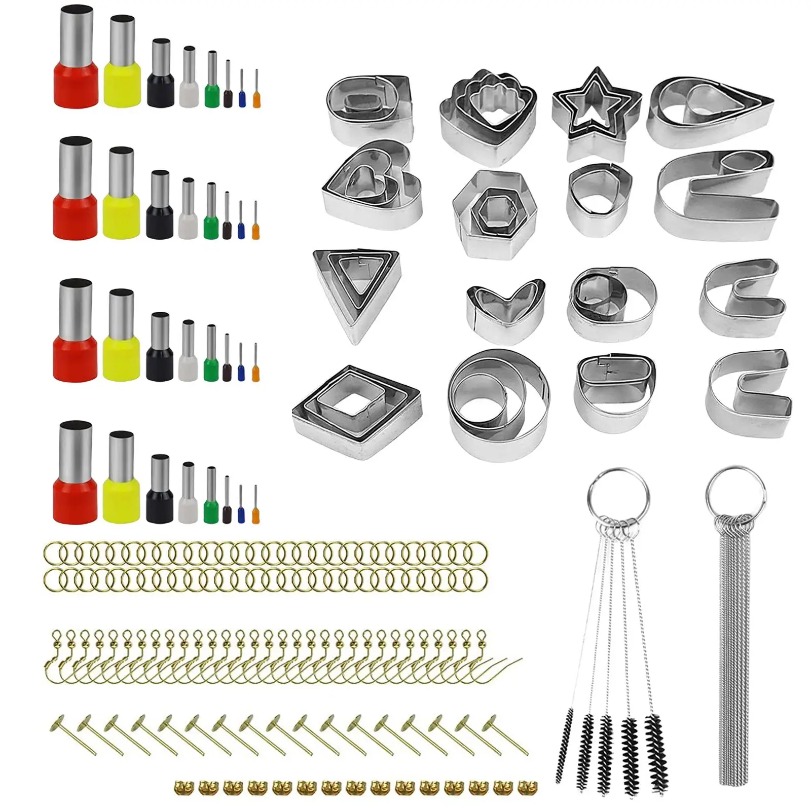 169x Polymer Clay Cutters Set Jewelry Pendant Making Earring Cutting Mold Making Kit Earrings Accessory DIY Craft for Adults