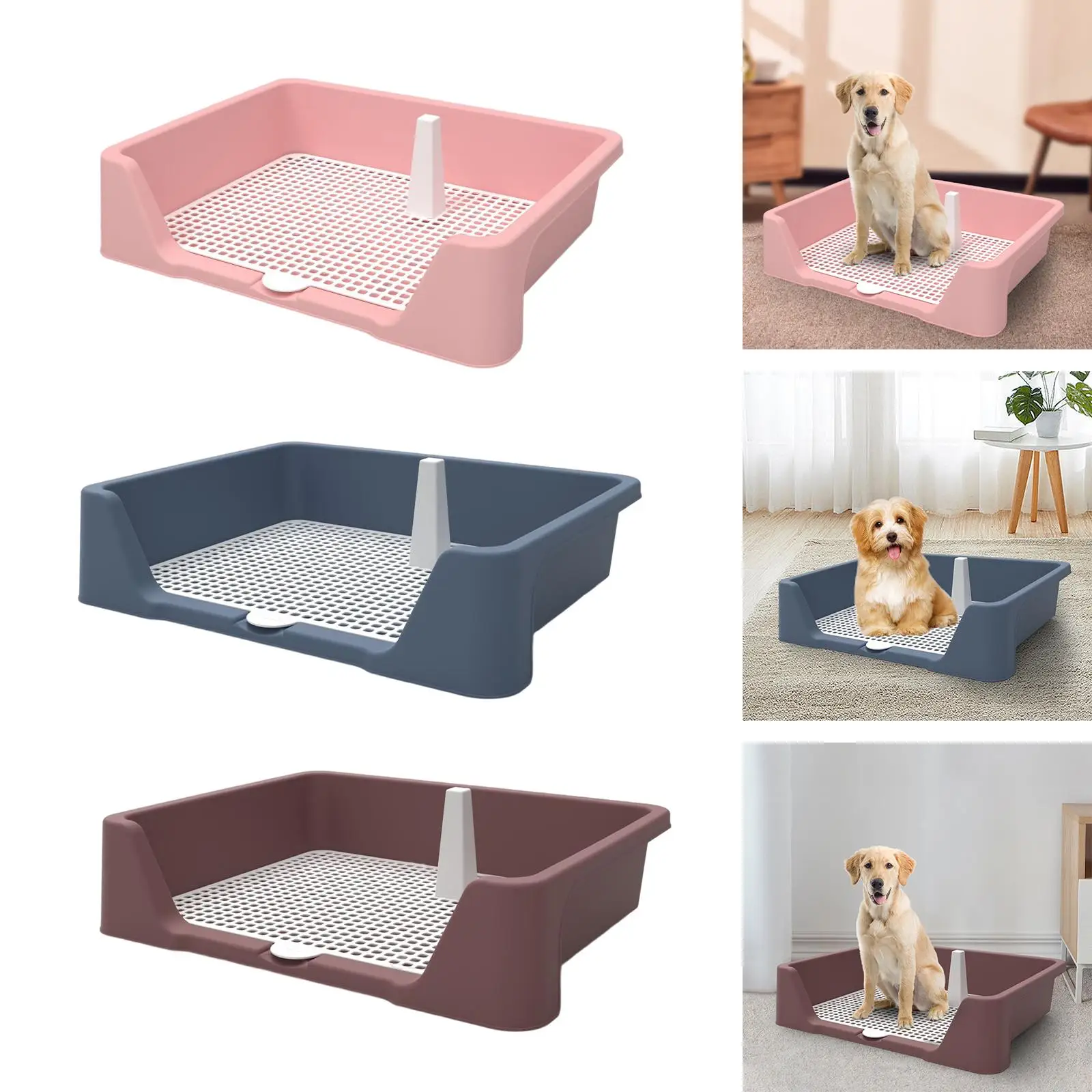 Pet Dog Training Toilet Tray Loo Pad Bedpan Splashproof Non Slip Dog Potty Tray Puppy Pads for Small Medium and Large Dogs Bunny