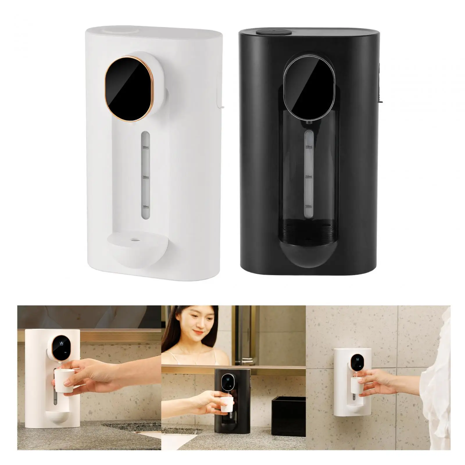 Touchless Automatic Mouthwash Dispenser 3 Levels Adjustable 540ml Mouth Wash Dispenser for Cafe Kitchen Hotel Restroom Bathroom