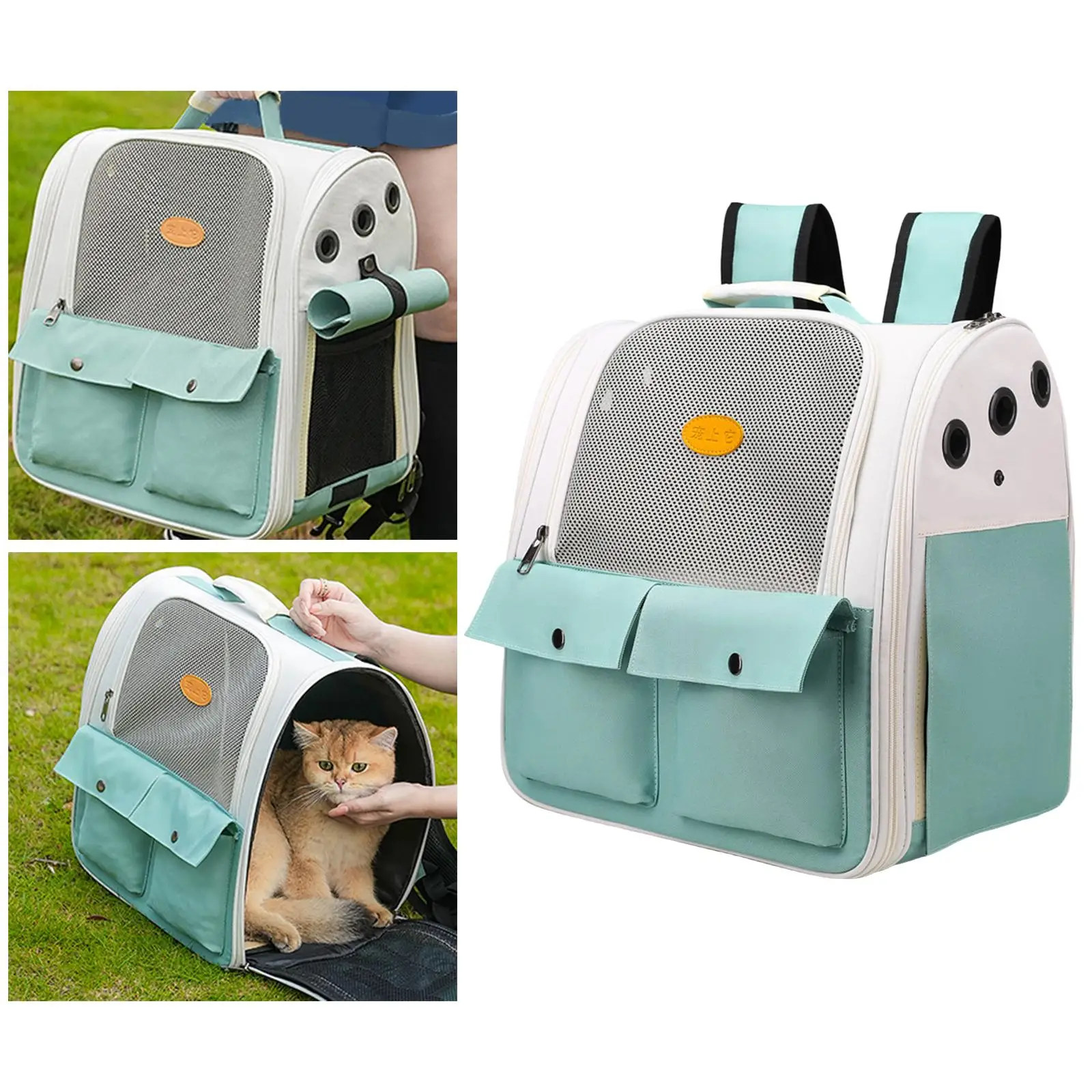 Pet Travel Bag Collapsible Soft Ventilation Backpack Carrying Bags Handbag for Walking Traveling Outdoor Use Cat Small Animals