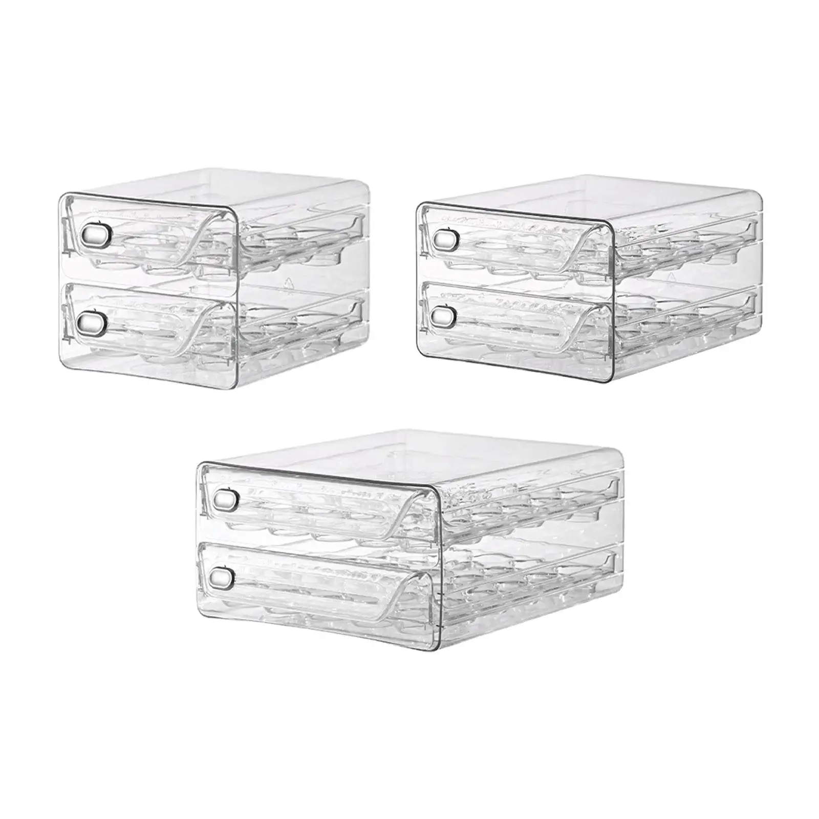 Egg Holder Large Capacity Clear Stackable Fridge Egg Drawer Organizer Egg Fresh Storage Box for Cabinet Pantry Fridge Countertop