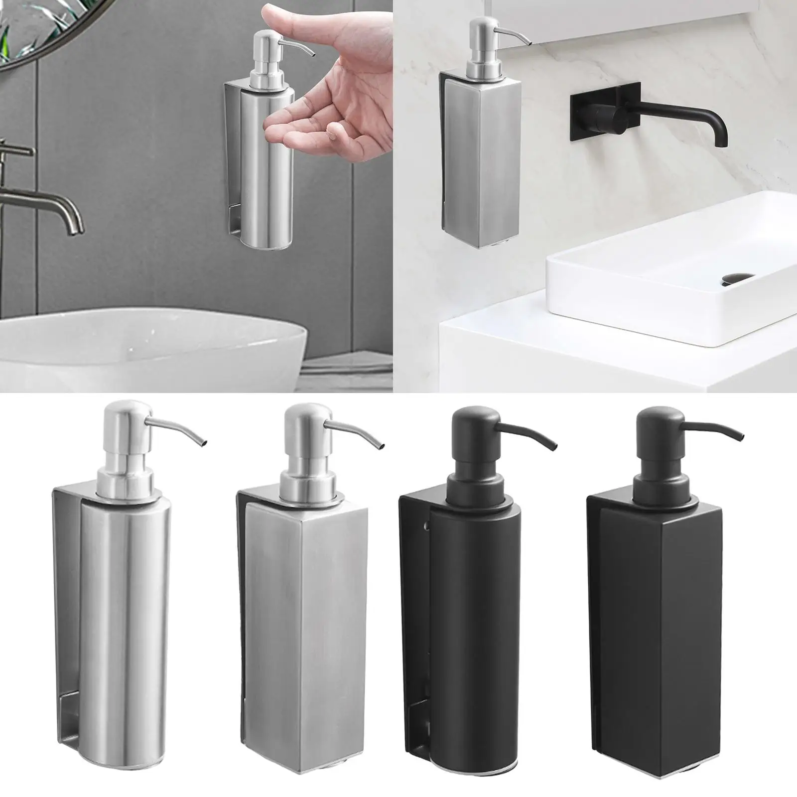 Soap Dispenser Stainless Steel 1 Piece for Hotel Countertop Dishwashing Soap