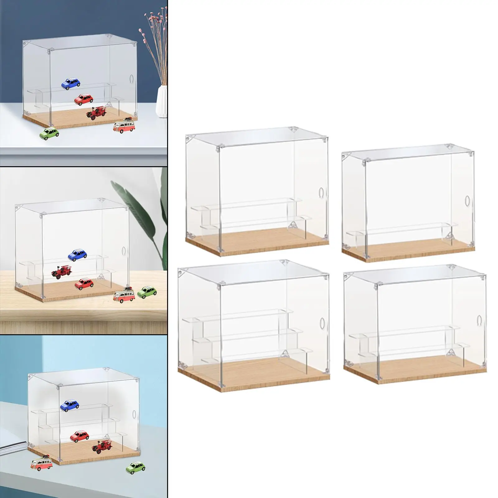 Acrylic Display Case Ladder  Holder Organizer Display Stand Dustproof  Case for shop Desktop Home Mini Action Figures Doll