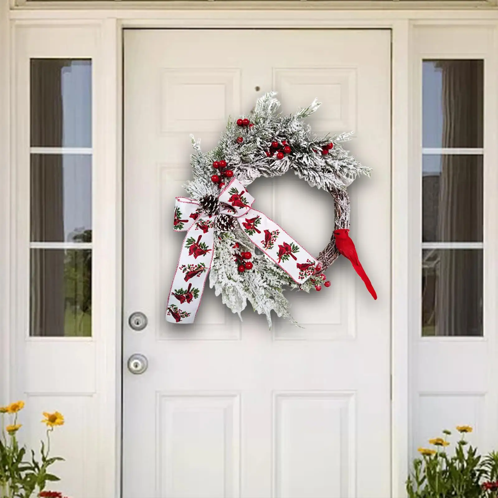 Artificial Xmas Wreath Hanging Tabletop Centerpieces Ornament Autumn Garland for Christmas Door Window Wedding Home