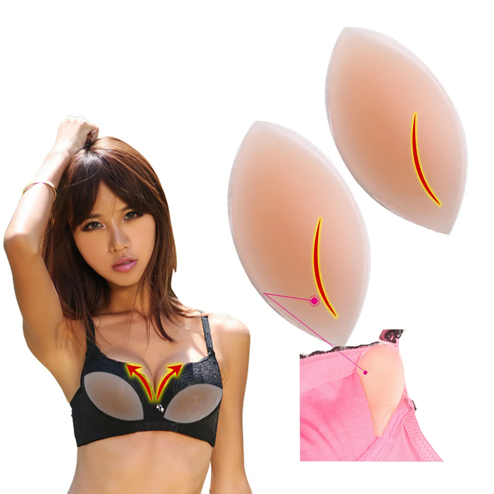 Сексуальный женский силиконовый бюстгальтер, гелевые невидимые вставки,  накладки для груди для платья, бикини, купальник, бюстгальтер пуш-ап,  вкладыши для увеличения груди # g3 | AliExpress