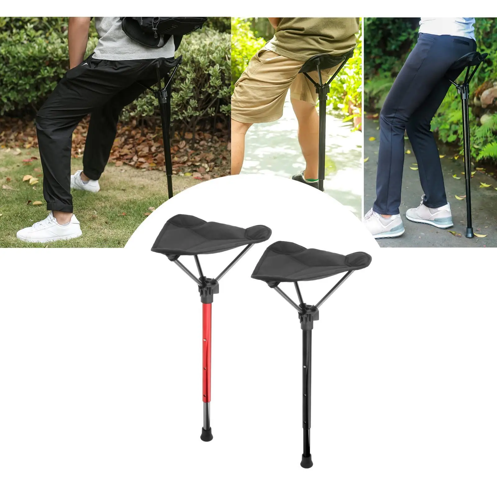 Foldable Camping Stool, Retractable Hiking Chair, Single Leg Adjustable Seat for Camping, Outdoor Barbecue, Fishing and Concert