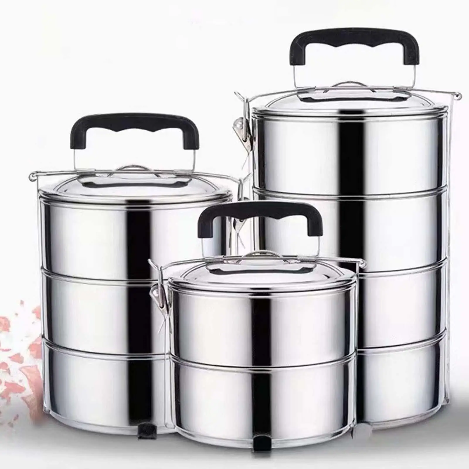 Stainless Steel Bento Lunch Container Airtight Lid for Worker Camping Travel