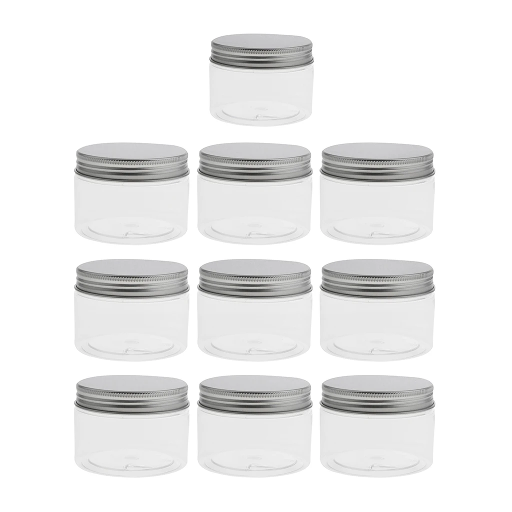 120ML PET Plastic Empty Cosmetic Containers Cases with Silver Aluminum Caps  Lotion Box Ointments Bottle Makeup Pot Jars