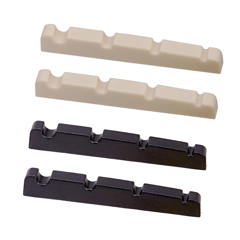 Description Picture 2 of item2 pcs Plastic Guitar Slotted Curved Nut for 4 String Electric Guitar Replacement Stringed Instruments Parts
