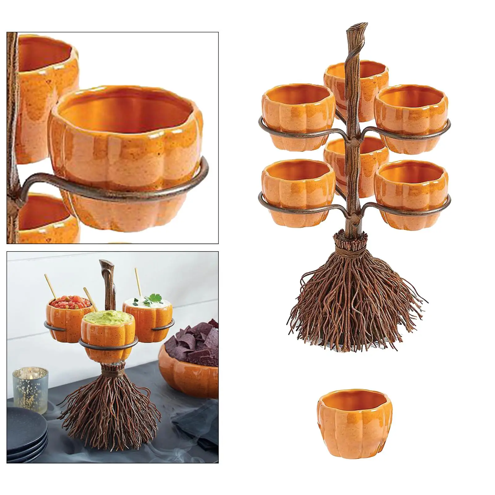 Halloween Bowl Filler Decor, Pumpkin  Stand, Halloween Creative Snack Basket, Resin Creative Fruit Display for ,Salad