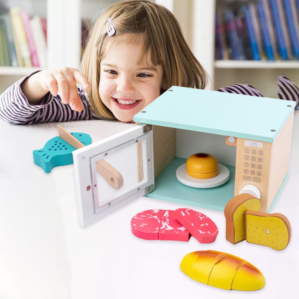 Macaron Microwave Toys Simulation Baby Early Educational Kitchen Toys Dollhouse Furniture Cookware Birthday Gift