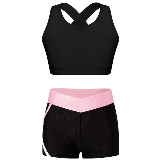 EXARUS 4 Pack Girls Running Athletic Shorts Low Rise/High 12 Years, A Set1