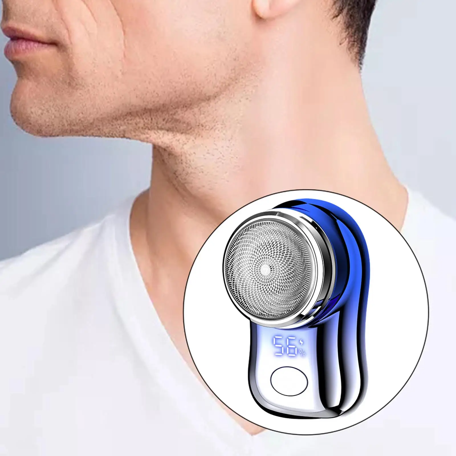 Mini Shaver for Men Compact Lightweight Beard Shaving Machine Rechargeable Electric Razor for Outdoor Home Office