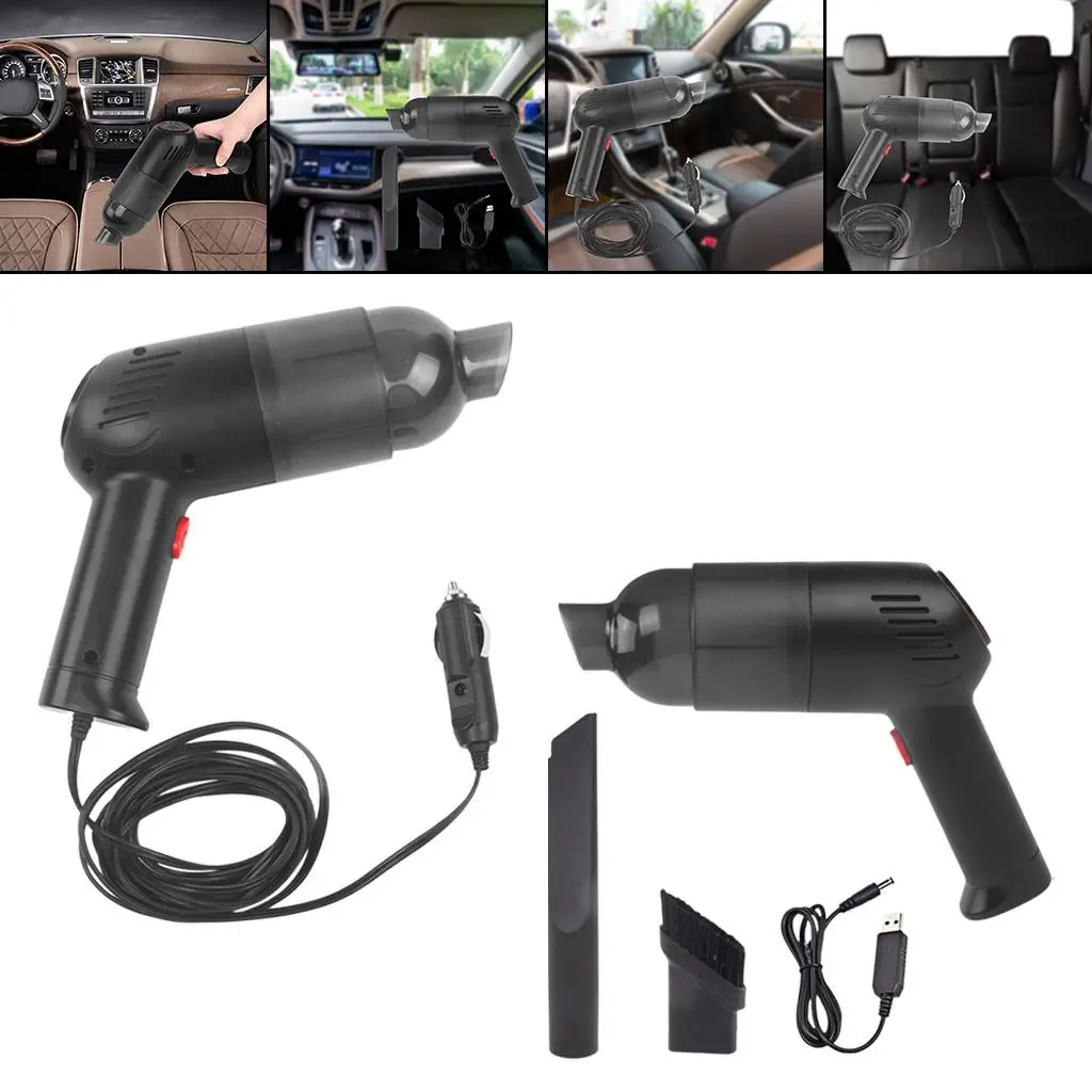 Portable Car Vacuum Cleaner Rechargeable 12000Pa Powerful With Long Nozzle Wet & Dry Dust Collector Cleaning