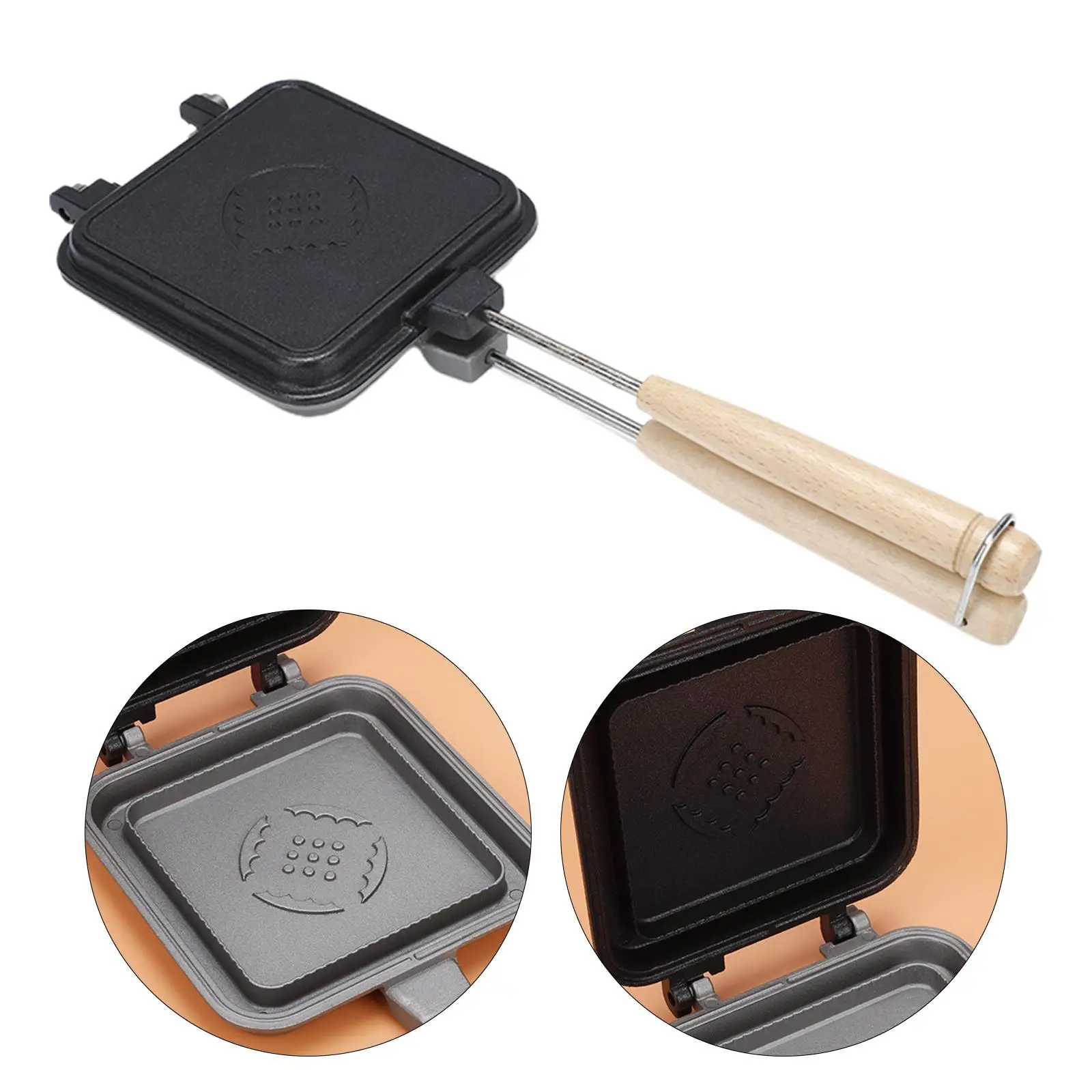 Sandwich Pan Pancake Maker Multifunction Kitchen Tools Easy to Clean Plate Cast Iron for Muffins Breakfast Sandwich Lunch Cafe