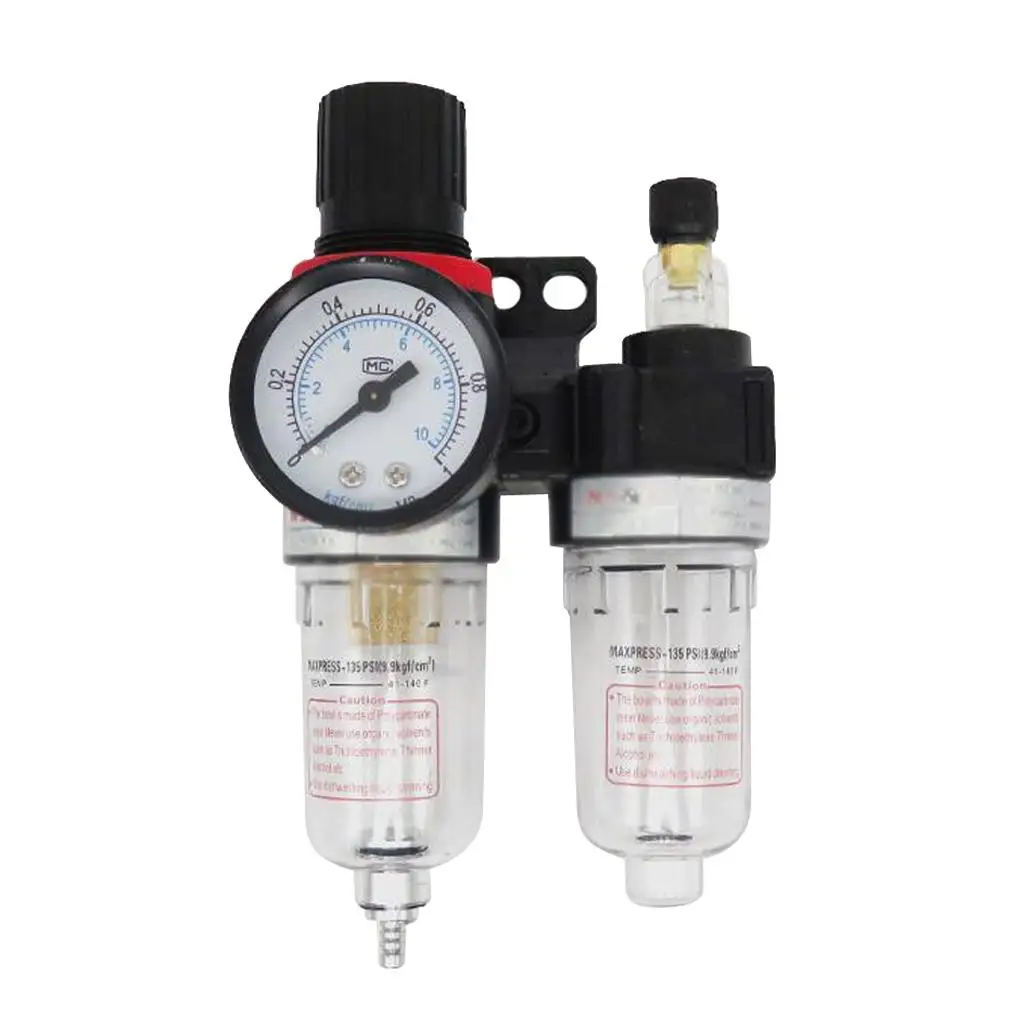 Air Compressor Oil Lubricator Water Separator Filter Regulator Gauge