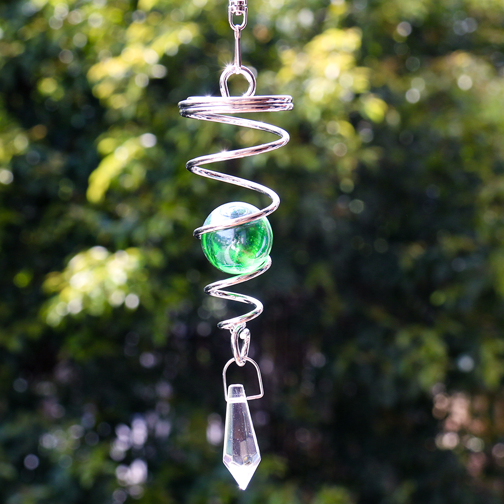 Edelstahl 3D drehbare Windspiele Tai Chi Form mit Kristall Outdoor Garten Anhänger Schlafzimmer Dekoration Home Suncatcher – Detail 4