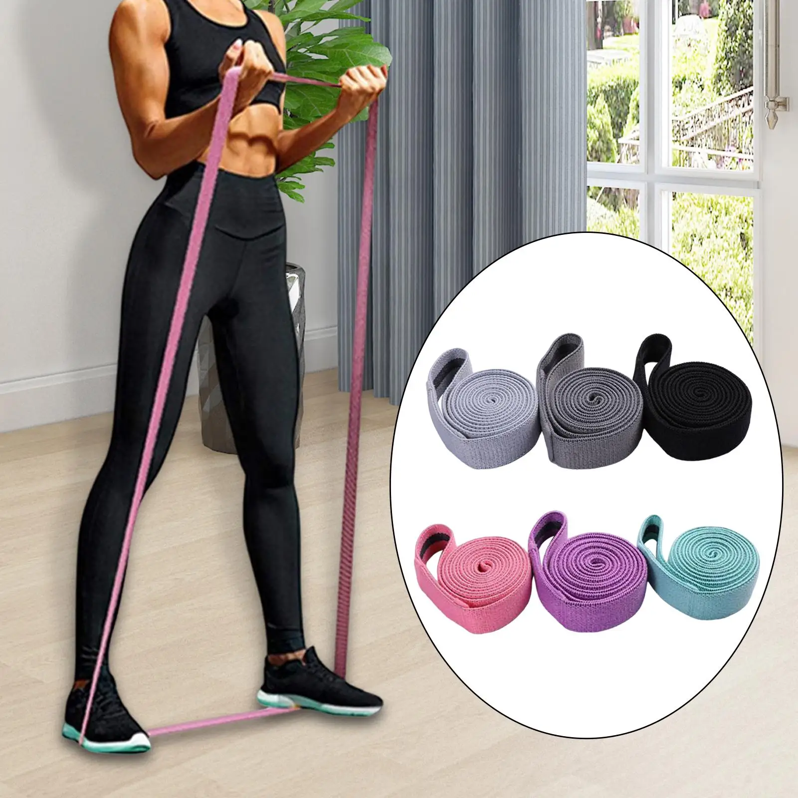 Long Resistance Bands Set Pull up Assist Bands for Strength Training Body Stretching Men Women