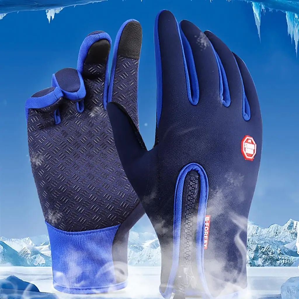 Winter Cycling Thermal Gloves Screen Full Finger Mitt Thickened Mitten