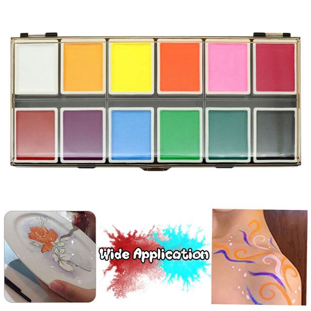 Face Body Paint 12 Colors Washable Body Art Paint for Cosplay Stage Theatre