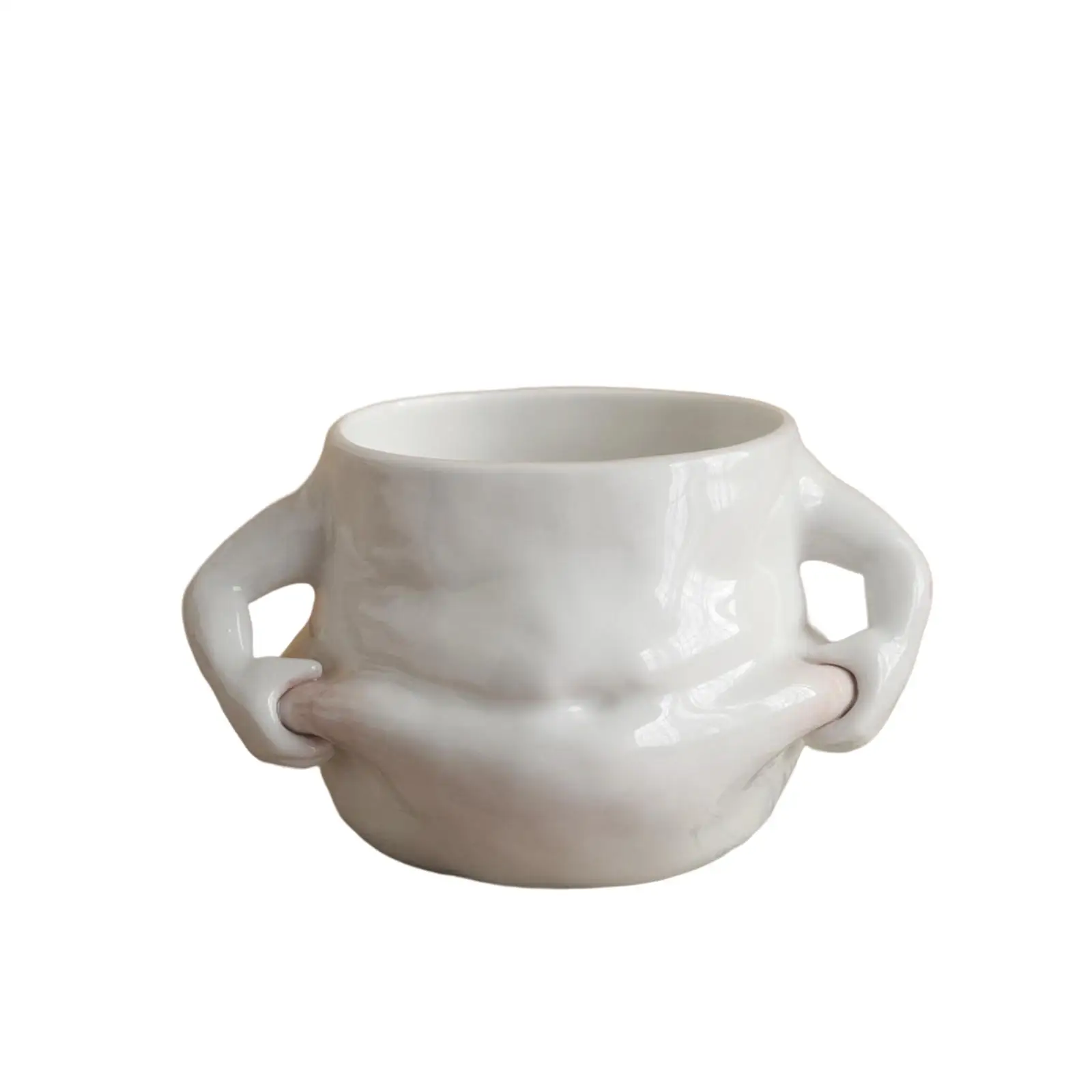 Creative Ceramic Coffee mug Cup Housewarming Gift Novelty white Pinch Belly Funny for pub kitchen