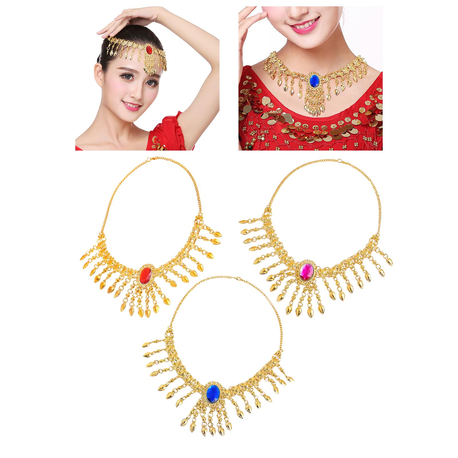 Belly Dance Headband Forehead Hair Accessory Tribal Jewelry Headdress for Women Girls