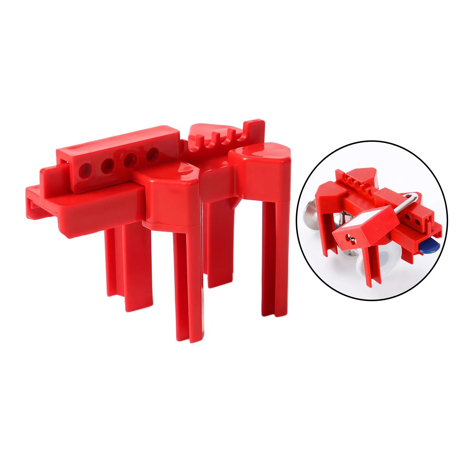 Ball Valve Lockout Device Durable Adjustable Outside Pipe Lock Red Practical Ball Valve Lock for Industrial Pipeline Valve