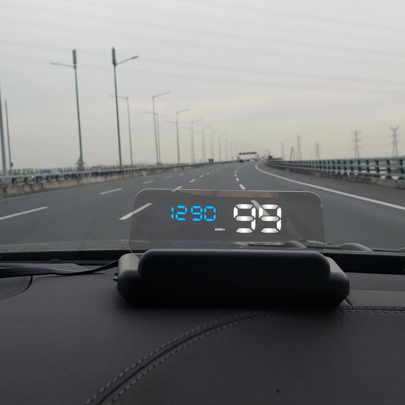 Head up Display Water Temp Alarm Overspeed Alarm Smart Tired Alarm 3D HUD Projection Windshield Projector for All Cars