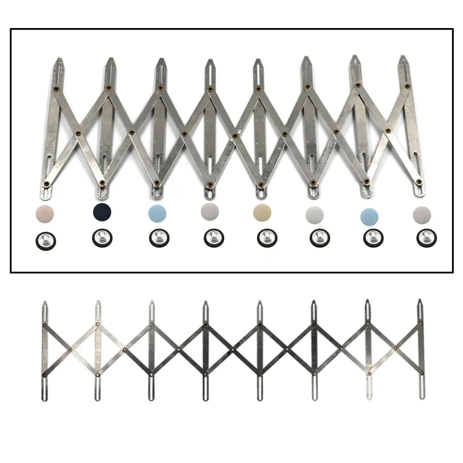 Guide Rule Expanding Aluminum Buttonhole Spacer Sewing Gauge for Window Curtain Drapery Button Holes Adults Dressmaker