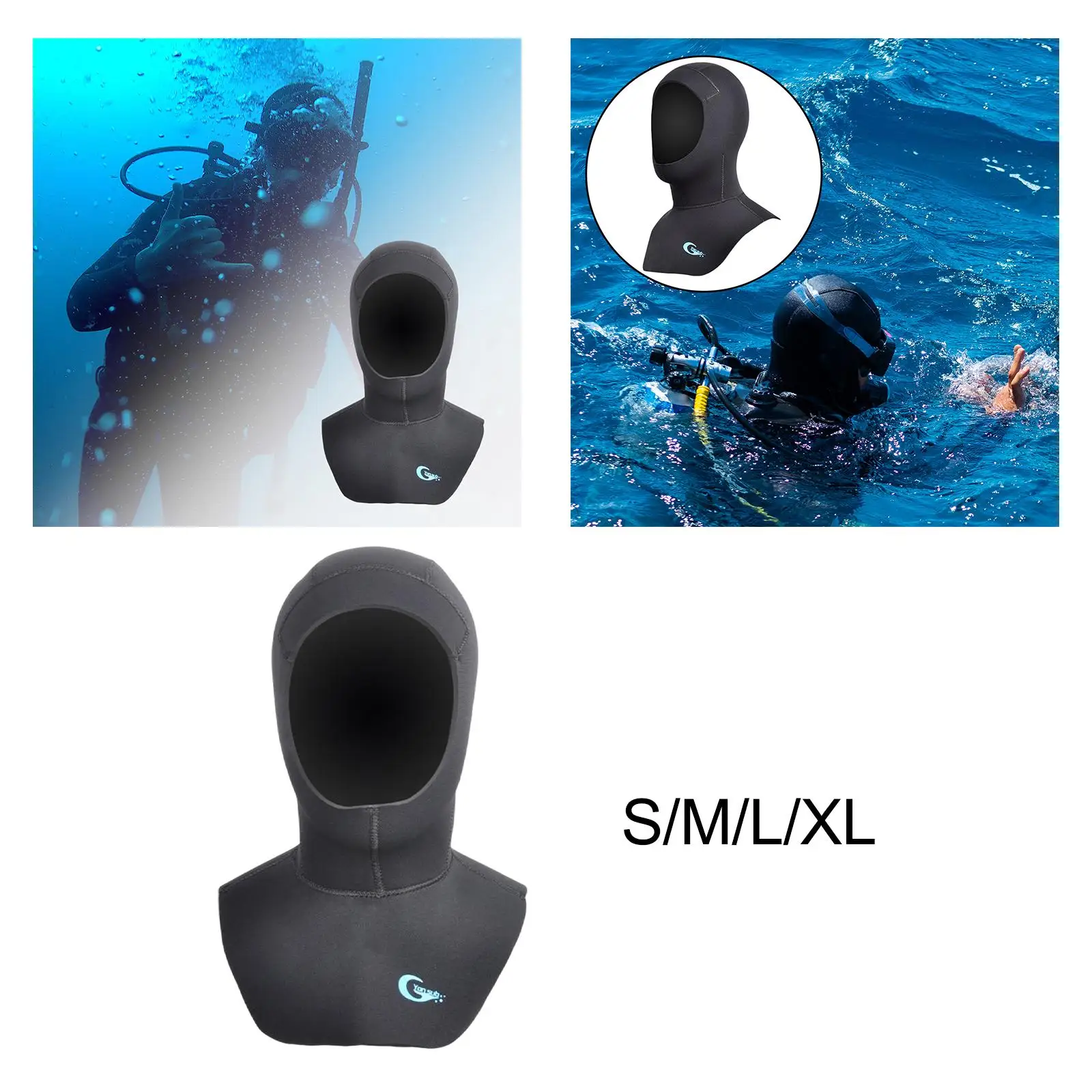 Diving Hood 5MM Neoprene Wetsuit Dive Hood for Men Women Dive Cap Surfing Thermal Hood for Water Sports