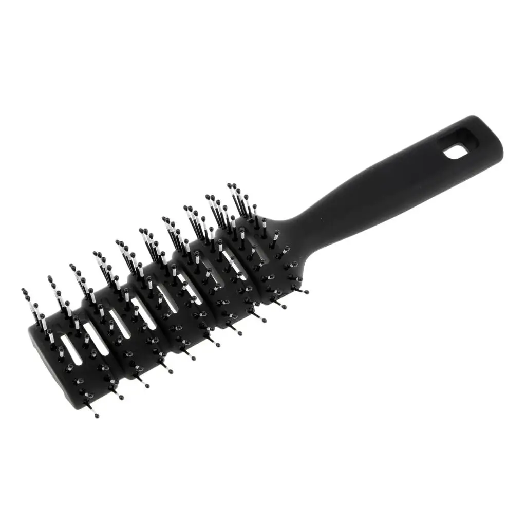 2X Vented 10 Row Styling Hairbrush Blow Drying Comb for wet and dry Long Hair Black