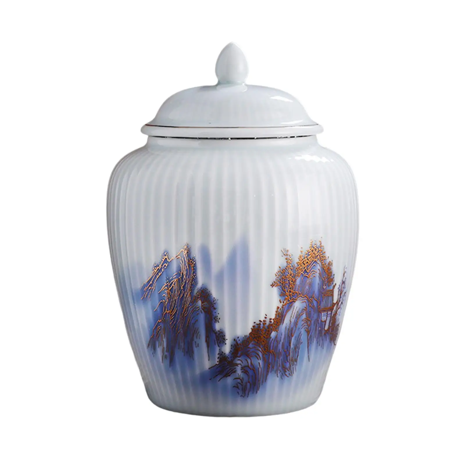 Traditional Flower Vase Temple Jar with Lid Table Centerpieces Plants Holder for Office Flower Arrangement Bedroom