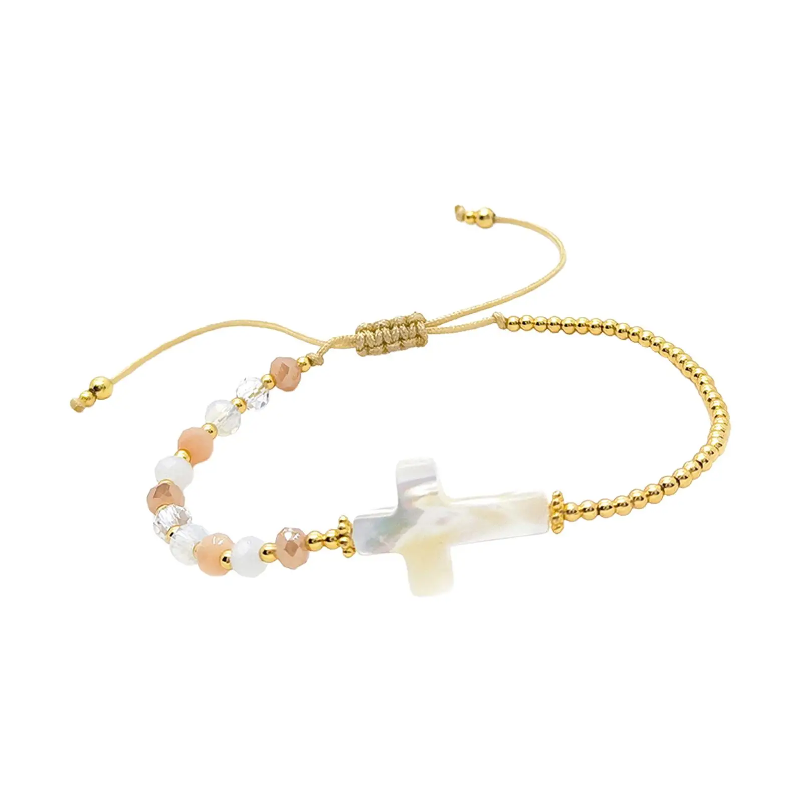 Beads Cross Bracelet Adjustable for Friendship Gift Birthday Gift Party