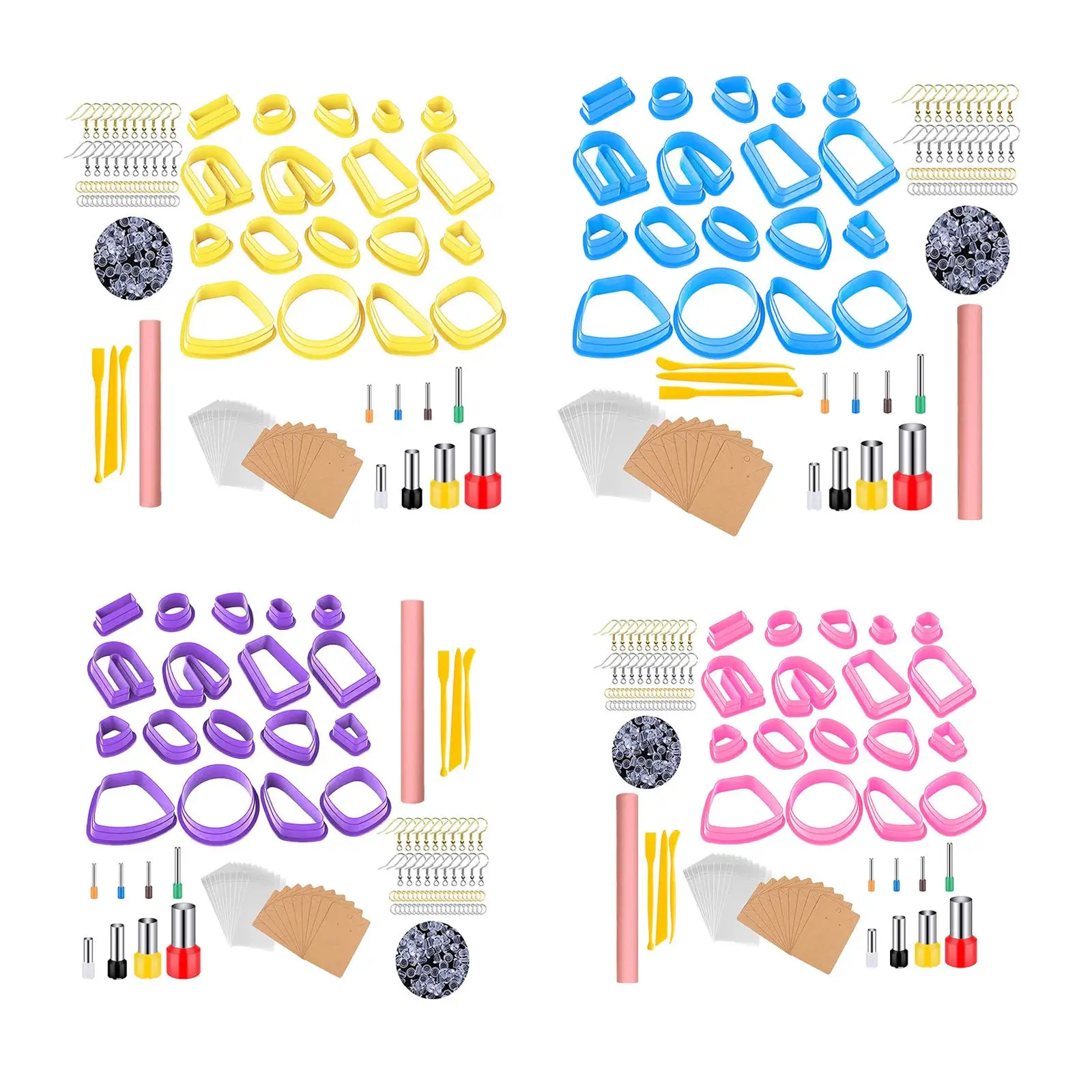 130 Polymer Clay Cutting Set Jump Rings, Earring Card,Earring Hooks Craft DIY