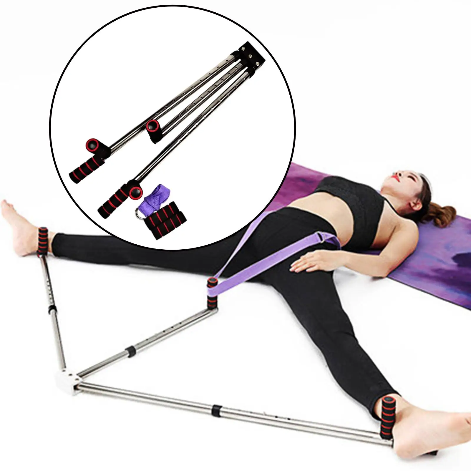 Stretching Machine Stainless Steel Comfortable Leg Stretcher Adjustable for Home Exercise