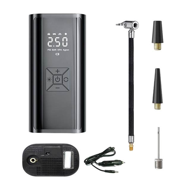 Car Tire Inflator LED Flashlight Lighting 150 PSI Air Pump for Balls