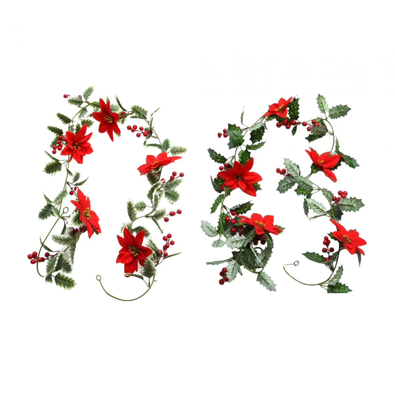 Christmas Garland with Lights Xmas Lights Artificial Red Berries Lighted Garland